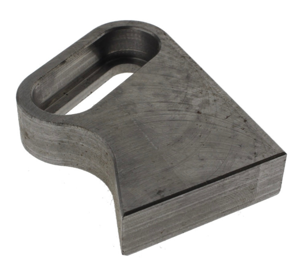Weld-on tab: allows HHI Driveside brake caliper fitment to softail swingarms. Tab works as a right side drive lower tab or left side drive upper tab.