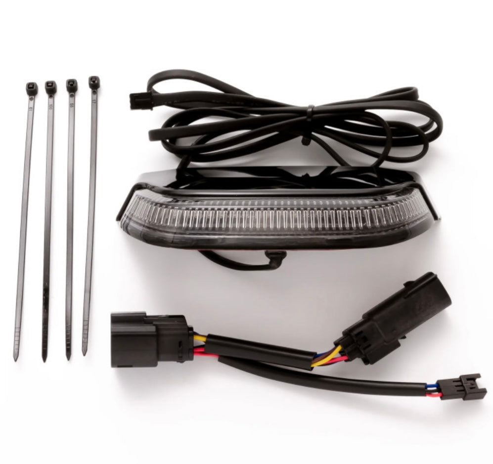 Crown tail light with lightstrike lighting - black with smoke lens.