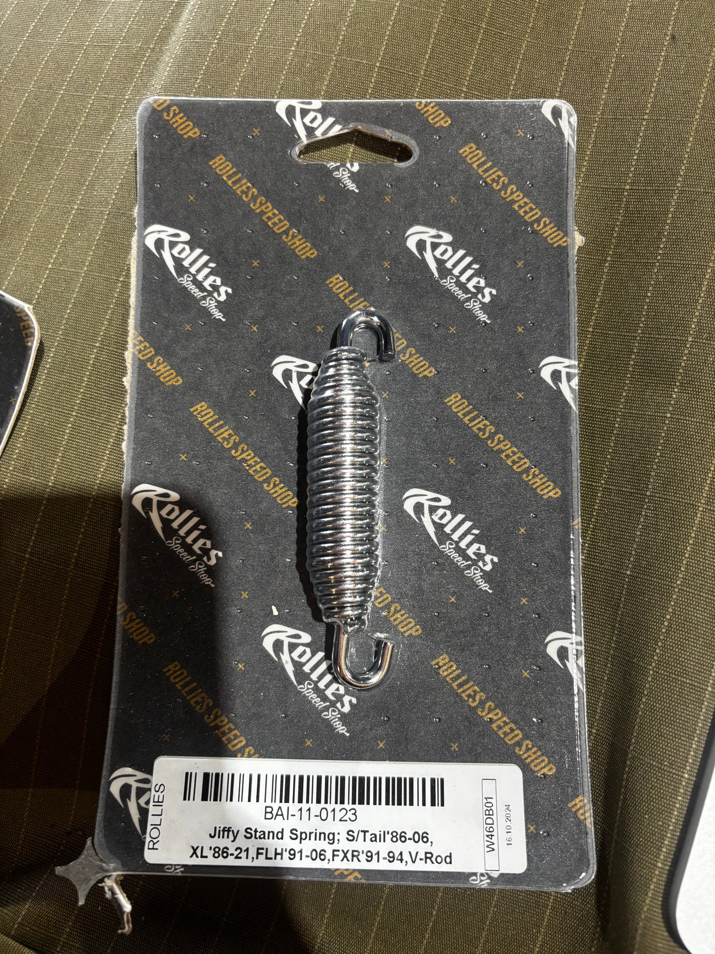 Jiffy Stand Spring - Chrome. Fits Softail 1986-2006 Sportster 1986-2021, Touring 1991-2006, FXR 1991-1994 & V-Rod 2002-2017