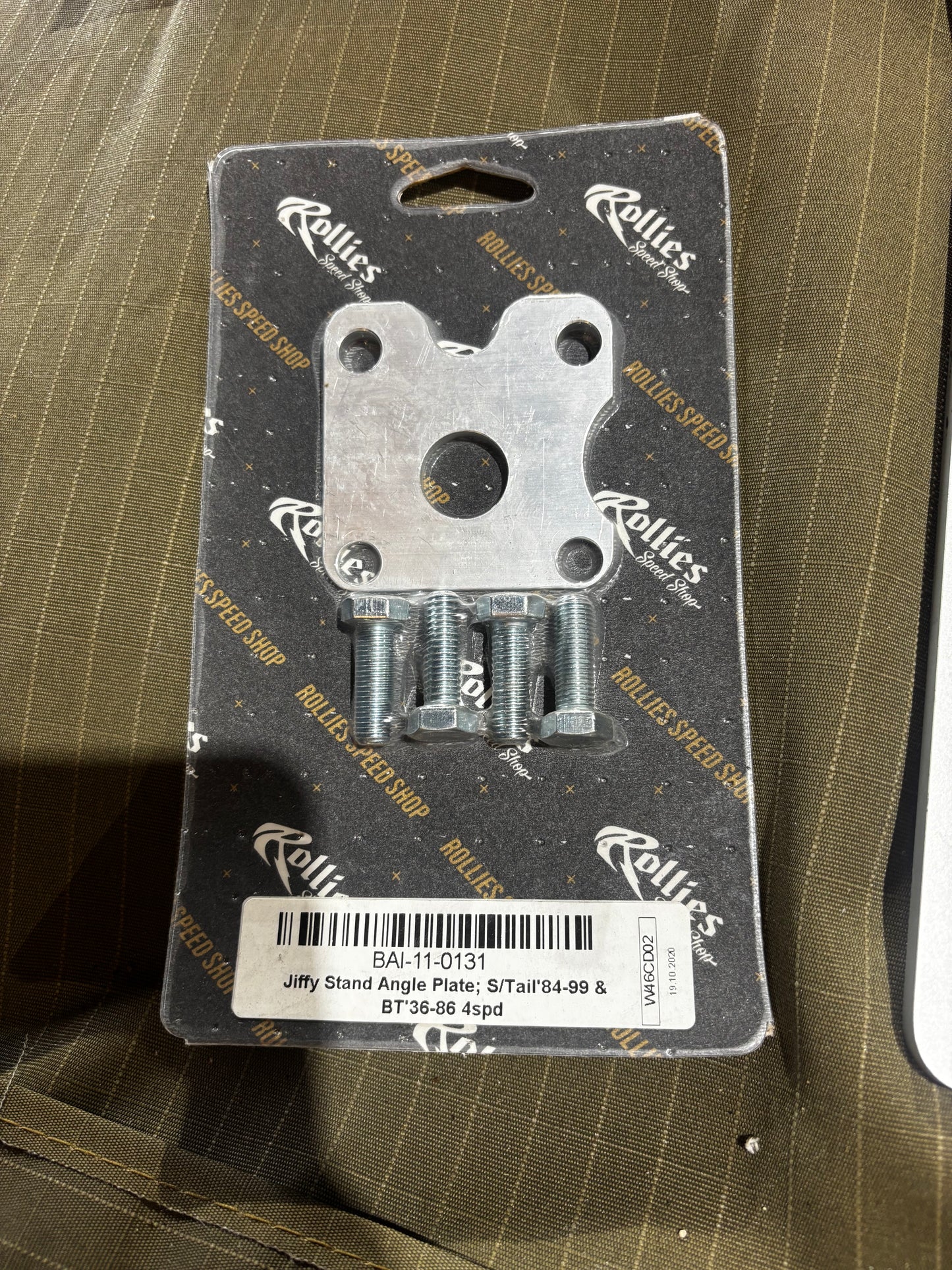 Jiffy Stand Angle Plate. Fits Softail 1984-2006 & 4Spd Big Twin 1936-1986