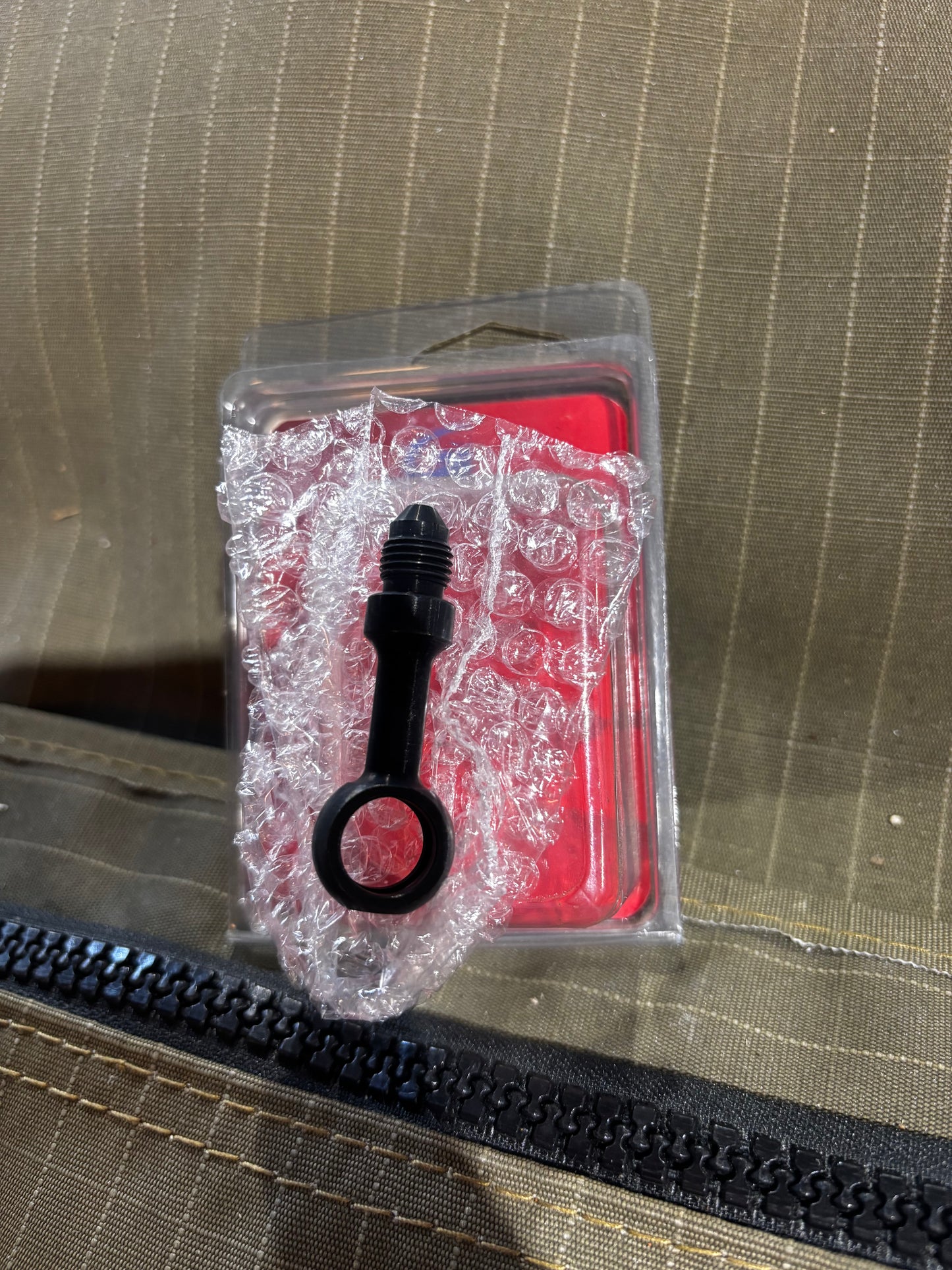 Black 7/16” ID, 180 Degree straight Banjo - male #3 End