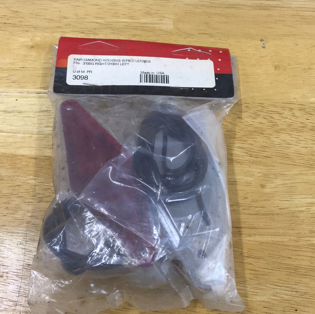 K 3098 pair diamond housing with red lense
