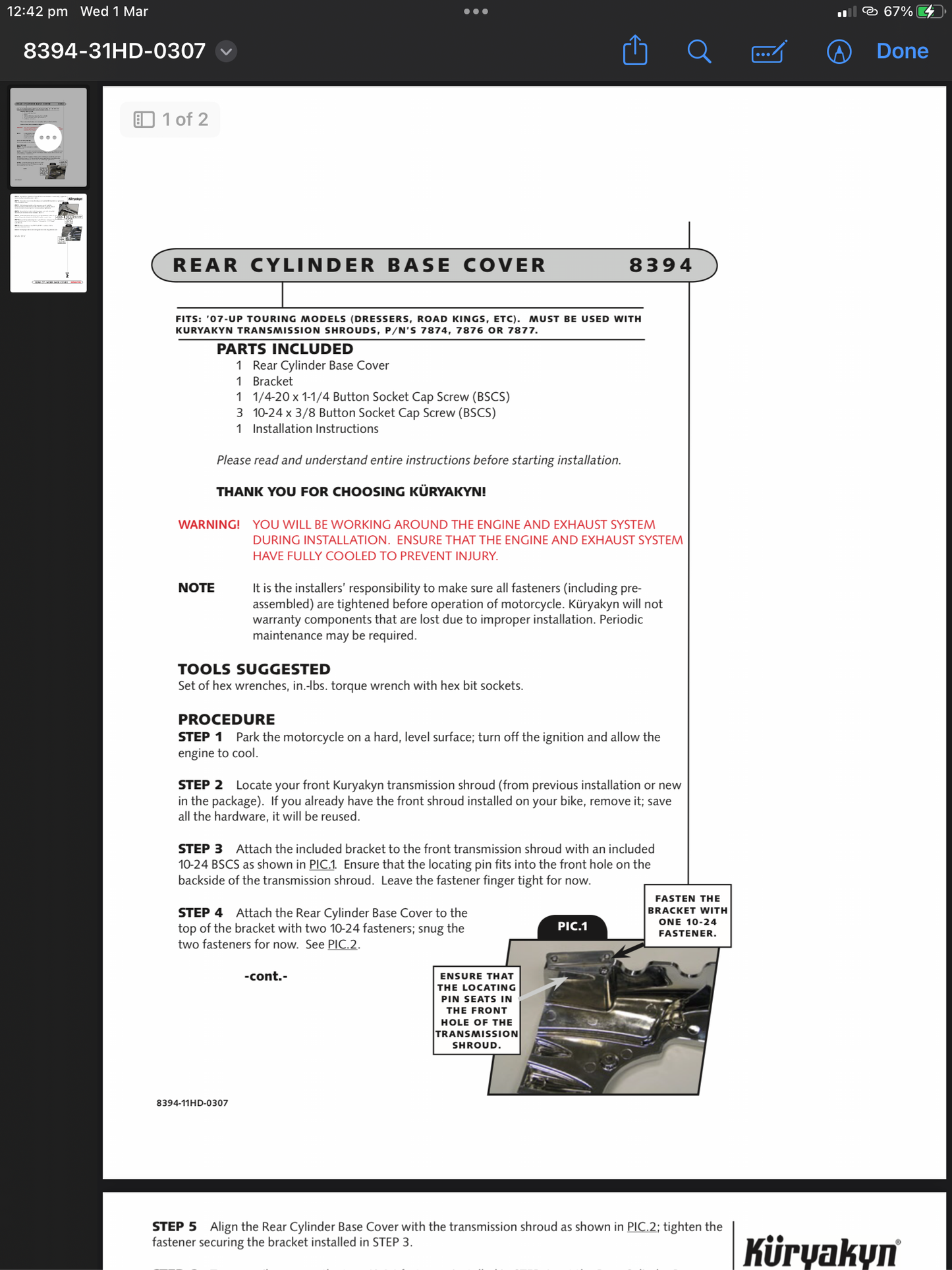 Rear Cylinder Base Cover – Chrome. Fits Touring 2007-2008.