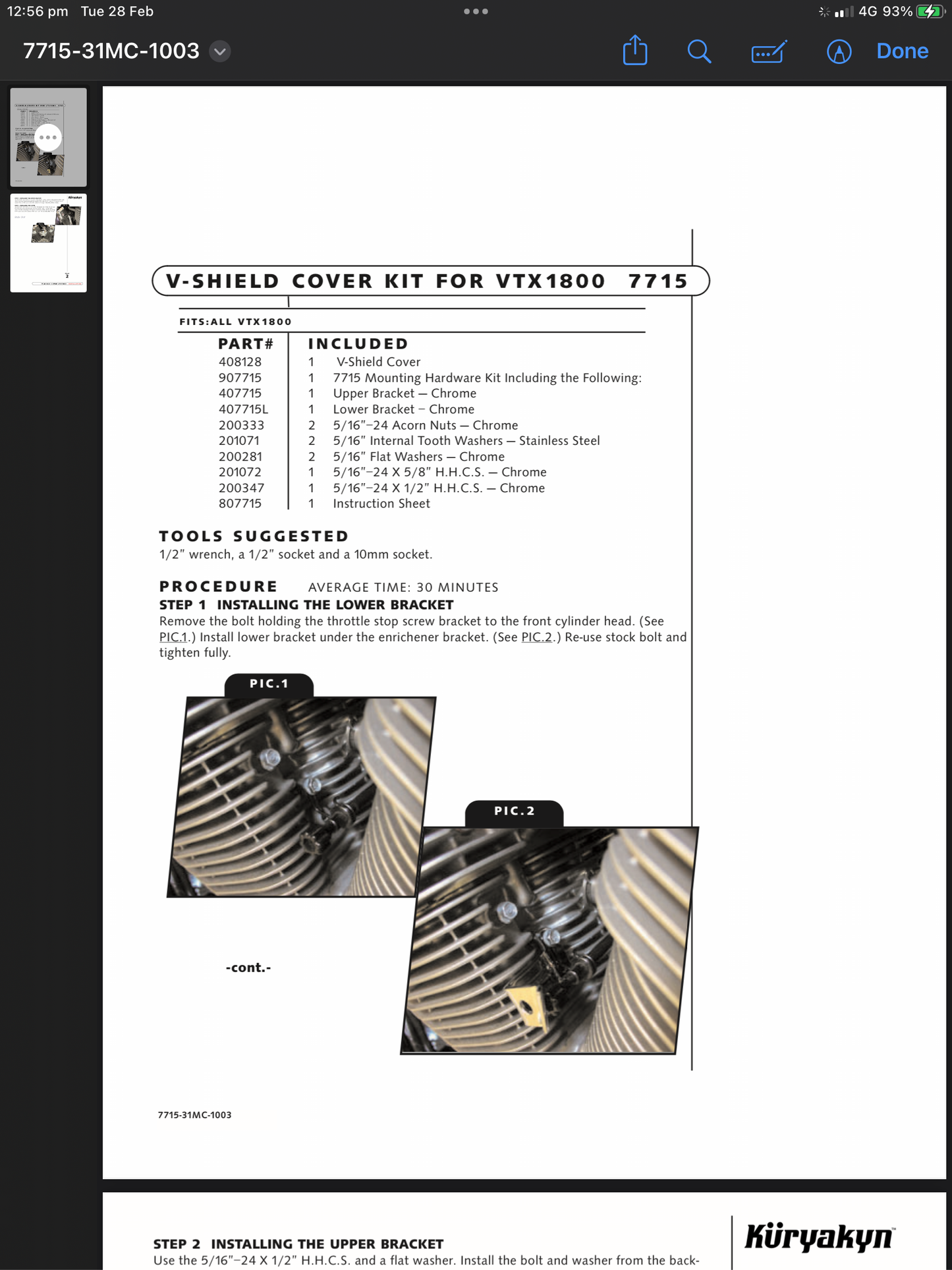 KURYAKYN 7715 v shield cover kit