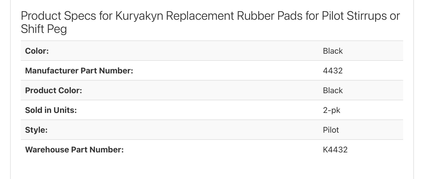 Kuryakyn 4432 replacement rubber pilot shift peg