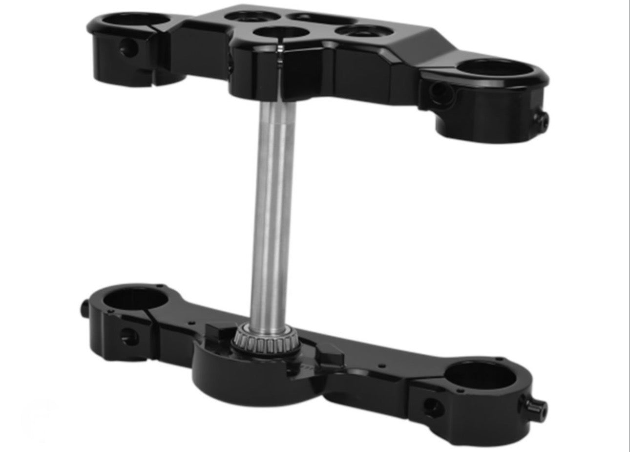 4 Degree raked triple tree kit-black. Fits softail slim 2018-2021 with 21” or 23” wheel upgrade.