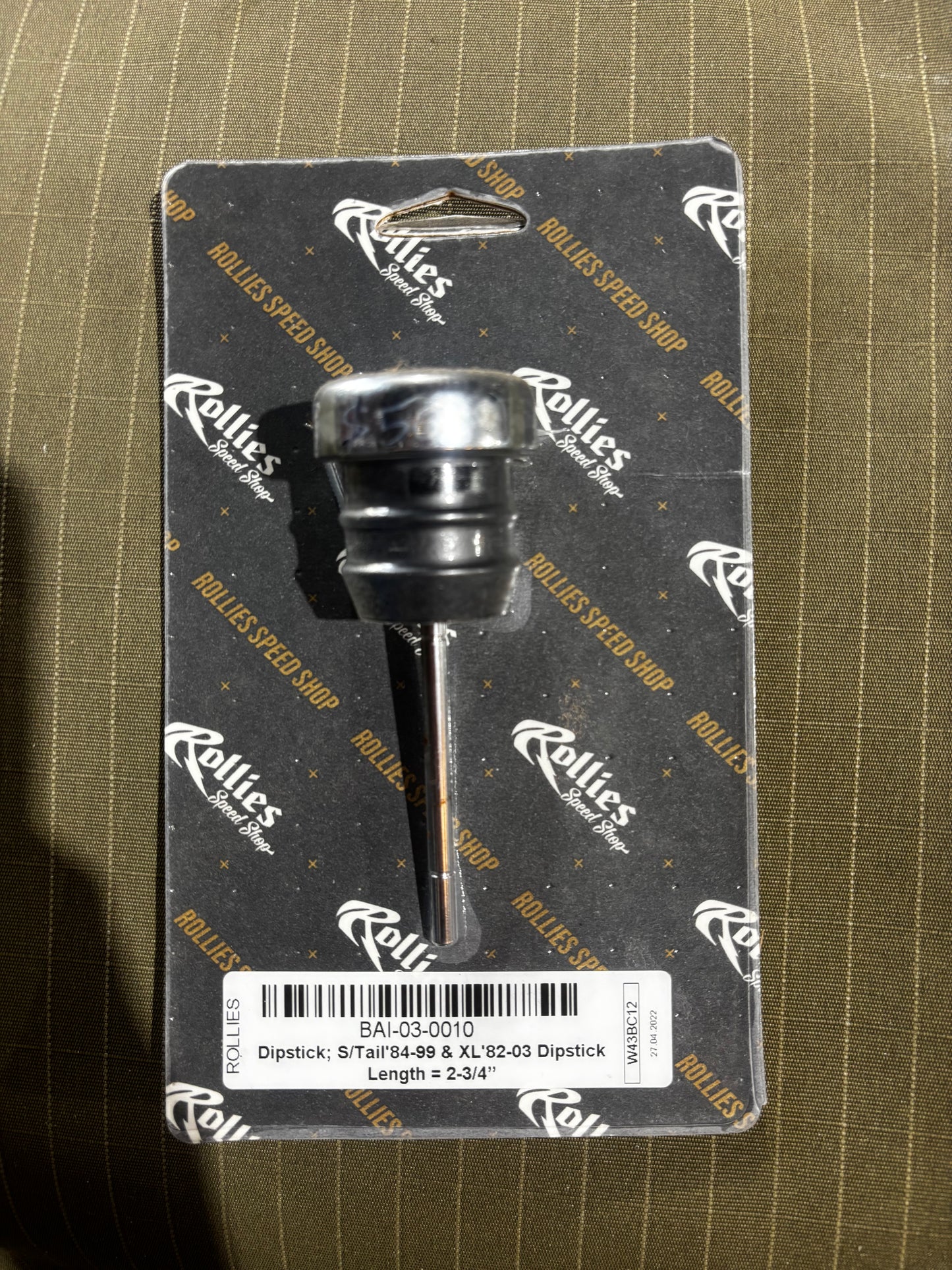 Engine Oil Dipstick - Chrome. Fits softail 1984-1999 & Sportster 1982-2003