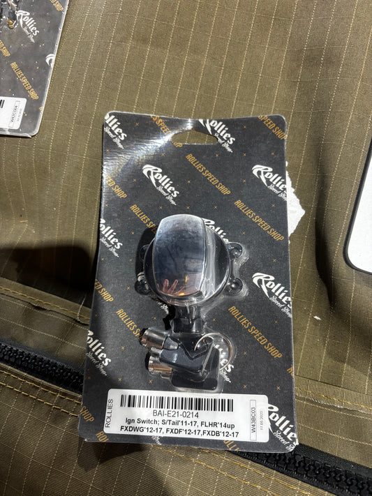 Ignition Switch - Chrome. Fits softail 2011-2017, Road King 2014up & Most Dyna Models 2012-2017