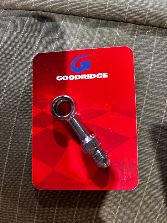 Chrome 3/8” (10mm) ID, 180 degree straight banjo - male #3 end