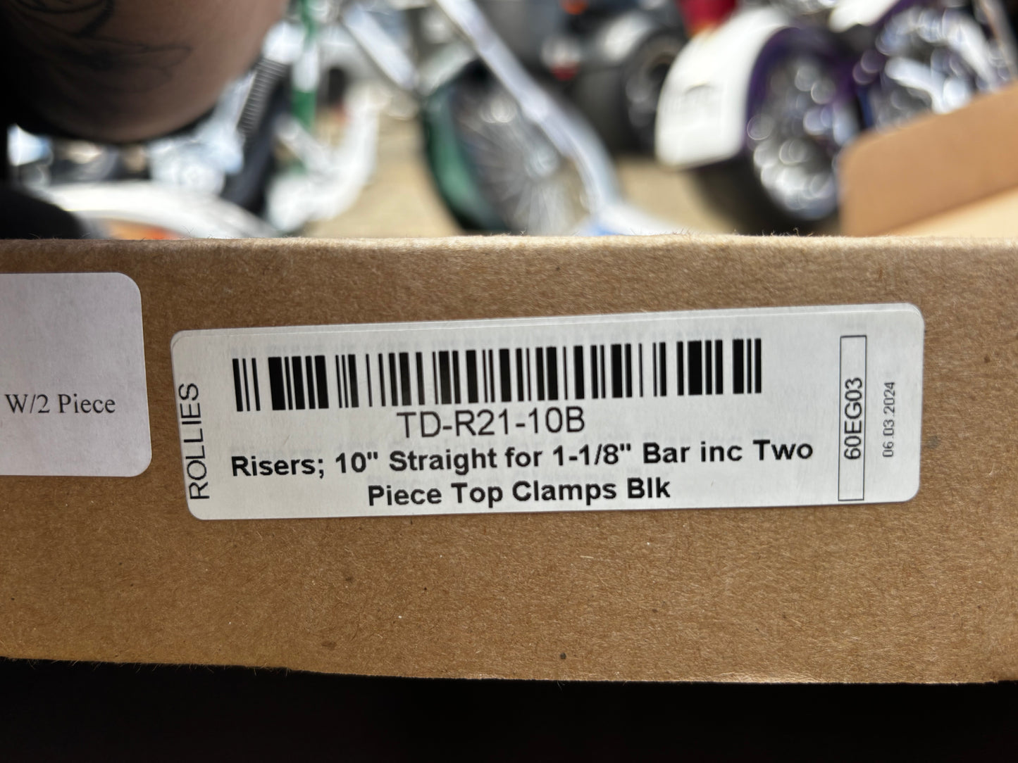 TODD CYCLES 10” straight two piece riser kit - black. Fits 1-1/8” Handlebar.