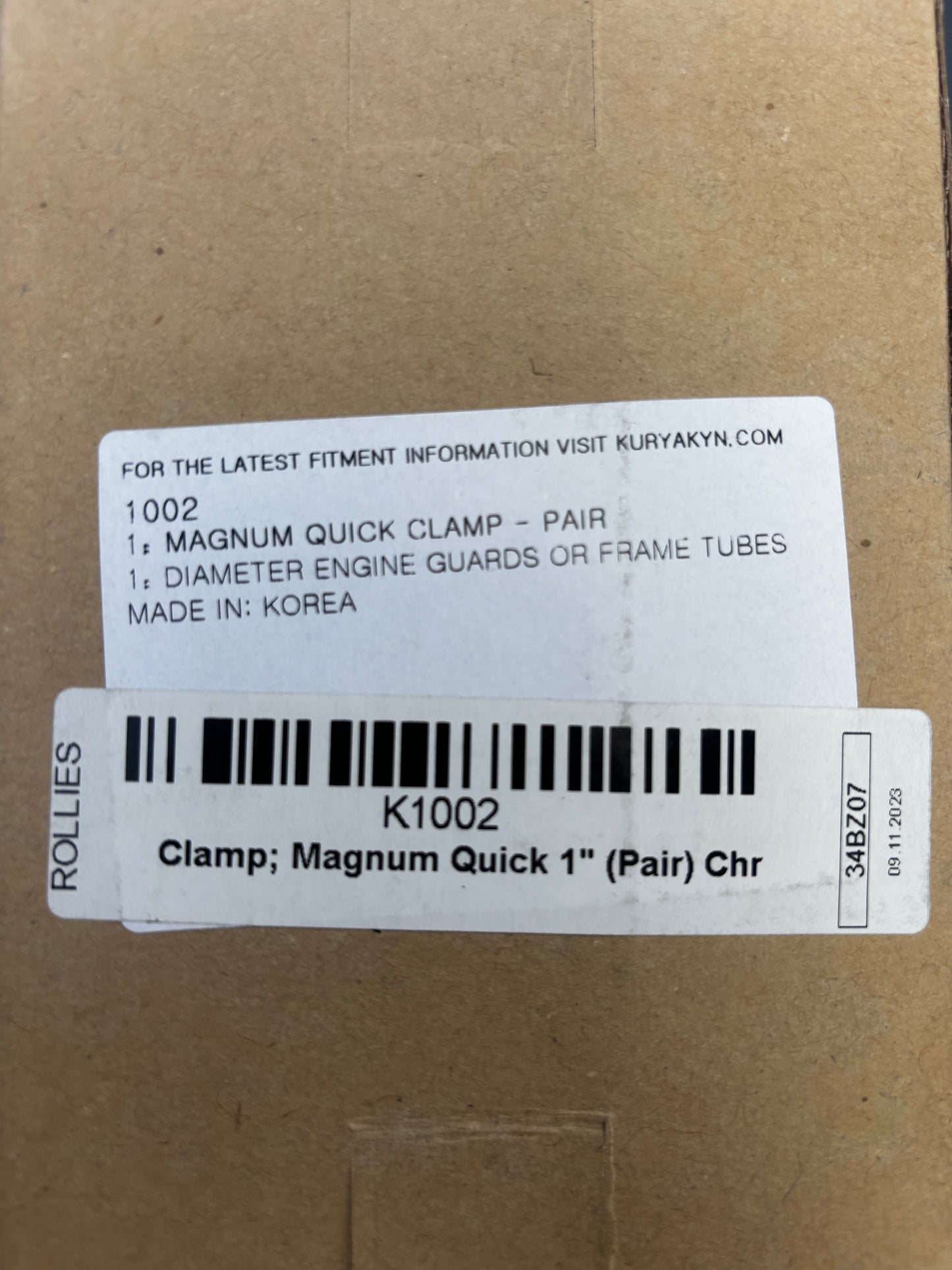 Magnum quick clamps - chrome. Fits 1” tube