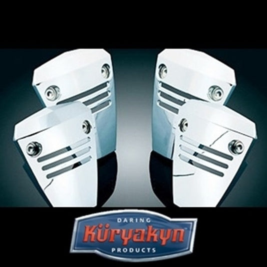 Kuryakyn 7720 slotted spark plug cover,  chrome. Set of 4