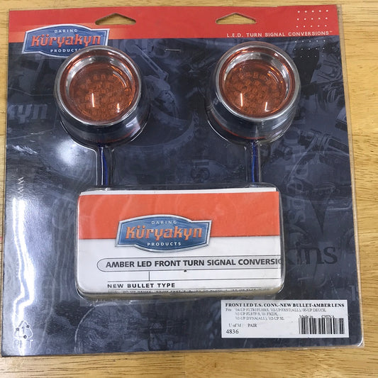 Kuryakyn 4836 Front led t.S conv. New bullet- Amber lens