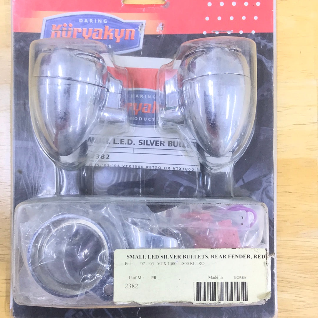 Kuryakyn LED Silver Bullets with Fender Mounts for Honda VTX Retro/S