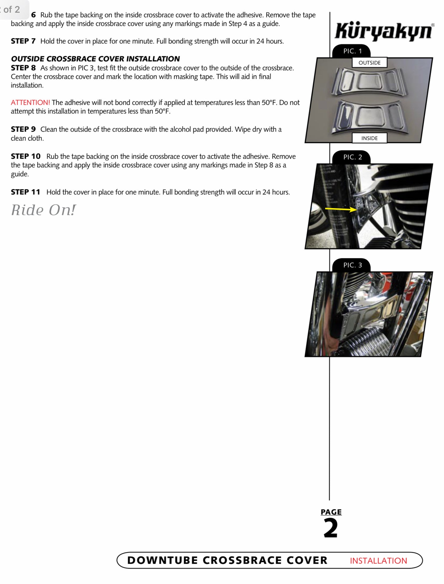 Kuryakyn 7774 downturned crossbrace cover for touring