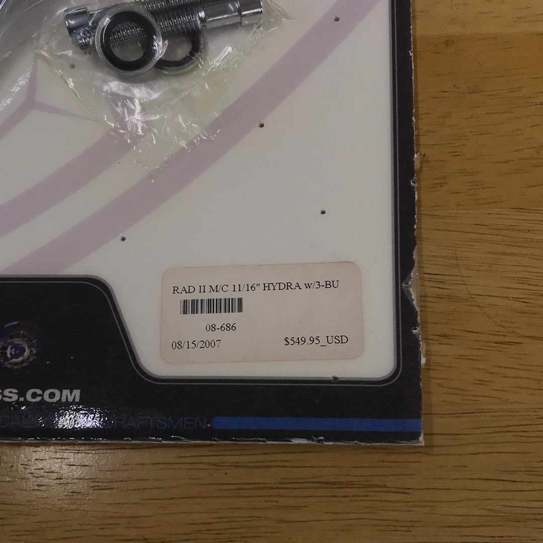 RAD II M/C 11/16” HYDRA W/3-button hydraulic clutch master cylinder