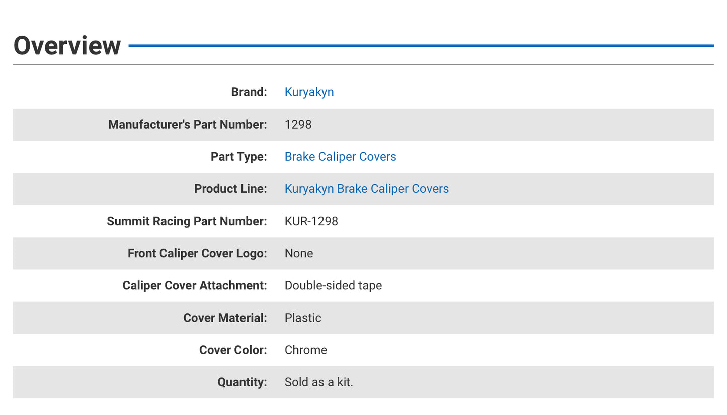 KURYAKYN K1298 CALIPER COVER